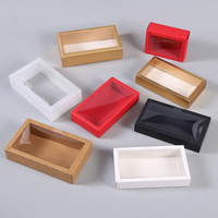 Boîte cadeau en papier blanc avec couvercle transparent IMEE, petite boîte cadeau pour aliments, emballage alimentaire, en stock, taille et couleur personnalisées en usine, carrée