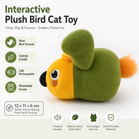 Jouet interactif pour chat en peluche, à mouvement automatique, avec fonction de nettoyage des dents, rechargeable par USB, design de dessin animé, pour chat moderne, inspiré de l'instinct de chasse