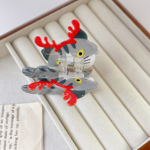 Giáng Sinh Phim Hoạt Hình Động Vật Gãi Clip Đầy Màu sắc Mèo Con Chó Con <span class=keywords><strong>Moose</strong></span> Cá Mập Clip Sáng Tạo Pháp Cho Phụ Nữ Trẻ Em 2023 Mới - Product Image 6