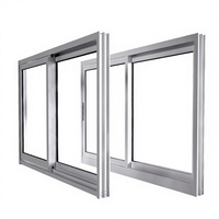Ventanas de Sistema de Aluminio con Rotura de Puente Térmico, Diseño Horizontal Deslizante Moderno, Insonorizadas, de Acero Inoxidable para Uso Comercial y en Villas