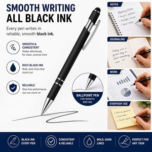 Bolígrafo de Metal con Logotipo Personalizado, 1.0 mm, Resistente al Agua, Escritura en Plástico Negro, Regalo Publicitario Empresarial, Logotipo Neutro para Estampado - Product Image 2