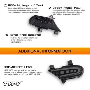 Nuevas Luces LED Traseras para Parachoques de Coche Mitsubishi Pajero Sports 2013-2015, Luces de Freno, Señal de Giro, Reflector de Marcha Atrás, Luz Trasera 12V 5000 - Product Image 2