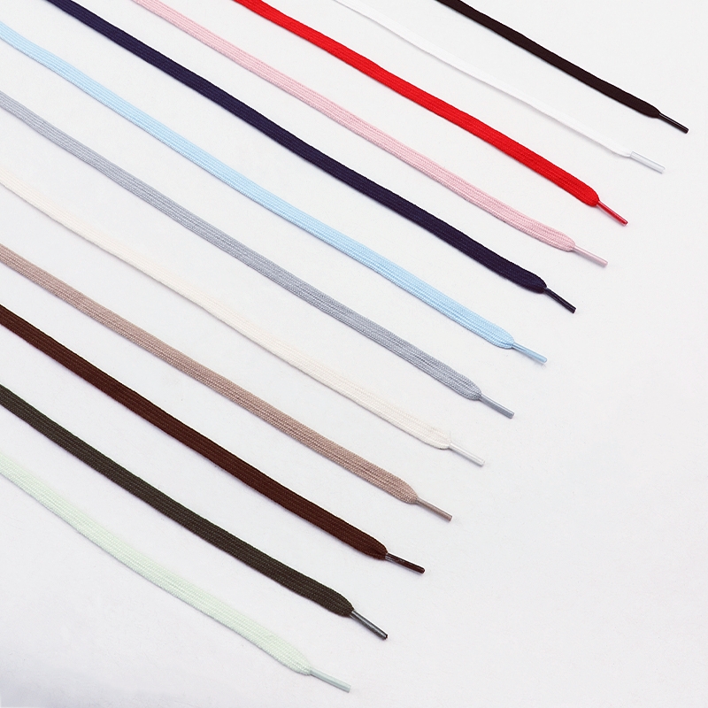 FASTLACES Wholesale Shoestring Factory 8mm Non-slip Unisex Flat Custom Sneaker Shoe Laces Logo Printed Polyester Sport Length