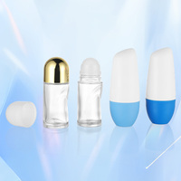 Bouteilles de crème parfumée rondes blanches vides personnalisées OEM & ODM de 50ml bille de déodorant remplaçable rouleau sur bouteille en verre