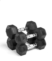 Haltères de fitness de bonne qualité, ensemble d'haltères hexagonales en caoutchouc noir personnalisées pour hommes, pour usage commercial
