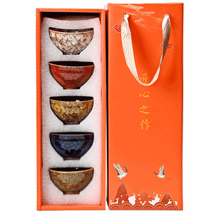 Jianzhan-cinese maestro tazza in ceramica, tazza da tè Kung Fu da tè, regalo per la casa cinque elementi Set ciotola da tè regalo di nozze - Product Image 5
