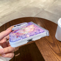 Coque de téléphone pliable papillon scintillant pour 18 Fold, en PC rigide transparent avec protection de charnière, cadre d'appareil photo coloré, coque de téléphone portable