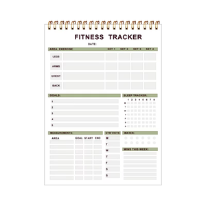 <span class=keywords><strong>Carnet</strong></span> de suivi d'entraînement à spirale, 52 pages, journal d'entraînement pour la salle de sport et la maison, planificateur d'exercices avec suivi du sommeil et de l'eau - Product Image 2