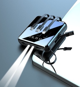 Batería <span class=keywords><strong>Externa</strong></span> Portátil Mini de 10000mAh con Logotipo OEM, USB <span class=keywords><strong>Tipo</strong></span> <span class=keywords><strong>C</strong></span>, con Cable Integrado para Teléfonos Móviles, Bancos de Energía y Estaciones de Carga - Product Image 5