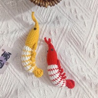 Poupées en peluche faites à la main au crochet, requins et méduses tricotés, jouets mignons d'animaux marins de dessin animé, porte-clés en peluche, pendentif pour sac à main, porte-clés