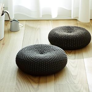 Cojín tejido a mano, tapete de tatami de cuerda de algodón, taburete para sentarse en el suelo, para sala de estar, balcón, color sólido, juego de 2 - Product Image 4