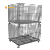 Cage de palette empilée pliante de stockage pliable avec couvercle au meilleur prix