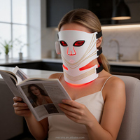 Masque LED sans fil rechargeable pour le visage et le cou, en silicone, appareil de beauté portable, utilisation à domicile, équipement de soin personnel de la peau, minuterie intelligente