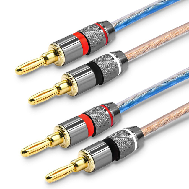 Factory OEM HIFI Banana Speaker Cable Audio Cable High End Amplifier Copper Jack Gold Plated Connector for Amplifier Loudspeaker