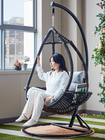 Fauteuil suspendu en rotin tressé populaire pour l'extérieur, chaise œuf en métal pour patio et loisirs, vente en gros