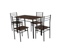 Offre Spéciale : Ensemble de Salle à Manger Design Moderne 1+4 DS-211 – Table à Manger MDF+PVC pour 4 Personnes avec Chaises Métalliques – Mobilier de Maison
