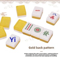 Mahjong de luxe Yusheng en acrylique, grand format, pour usage domestique, avec finition dorée, vente en gros d'usine, emballage en boîte en bois, origine Guangzhou