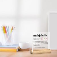 Décoration de bureau Mahjong en acrylique moderne et écologique, décor de bureau amusant universel pour femmes, cadeau d'anniversaire pour la famille et les collègues