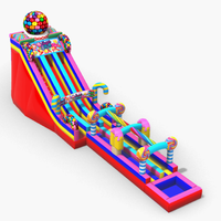 Structure gonflable Sugar Rush avec toboggan aquatique, aire de jeux, figurines d'action anime, château gonflable, pour promotion, location événementielle et usage commercial