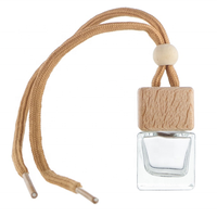 Bouteille carrée pour voiture parfum pendentif désodorisant vide parfum bouteille en verre pendentif diffuseur parfum fantaisie