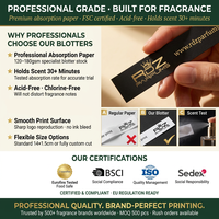 Tiras de Papel para Pruebas de Perfume con Logotipo Personalizado, Forma y Tamaño a Medida, Suministro de Fábrica