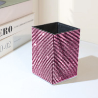 Pot de rangement pour pinceaux de maquillage à paillettes, grande capacité, pour bureau, porte-stylos, papeterie, pour filles