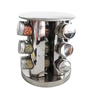 12 pieces spice with Rotating Stand Rack Spice Jar Condiment Container Set herb & spice tools