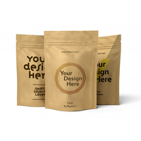 Sachets de Thé Personnalisés Imprimés Doypack Organique avec Fenêtre en Papier Kraft Doublé Aluminium
