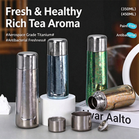 Tasse à infuser en titane pur à isolation sous vide, design moderne et minimaliste, bouteille d'eau portable pour hommes et femmes, coffret cadeau