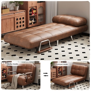 Sofá cama individual plegable de estilo <span class=keywords><strong>antiguo</strong></span>, nuevo sofá cama telescópico de doble uso Retro de estilo <span class=keywords><strong>antiguo</strong></span> medio para sala de estar pequeña - Product Image 2