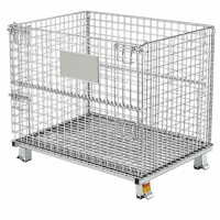 Cage de stockage logistique haute capacité en treillis métallique, conteneur robuste pour entrepôt, idéal pour le stockage et le transport industriels