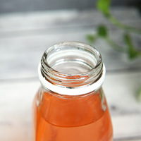 Bouteille en verre de jus de boisson fraîche carrée française de 8oz 16oz avec bouchon à vis