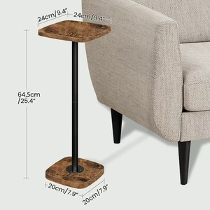 Wood Top Coffee <b>Table</b> With Metal Stand Living Room <b>Sofa</b> <b>Side</b> <b>Table</b> For Adults And Elderly - Product Image 4