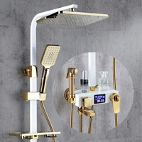 Ensemble de douche numérique robinet mural en laiton robinets de salle de bain kits de pluie en laiton de luxe ensemble de douche à effet pluie ensemble de robinets mélangeurs
