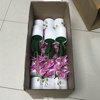 Petites plantes en pot de 37 cm, fleurs d'orchidées Phalaenopsis, Phalaenopsis artificiel en bonsaï