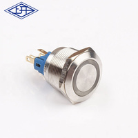 22mm 1NO 1NC interrupteurs métalliques momentanés étanches 12v lumière LED 5A 250V T85 interrupteur à bouton-poussoir en métal autobloquant