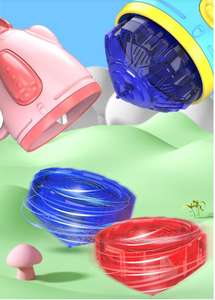 2026 nuevo juguete interactivo para exteriores disco volador lanzador giroscopio 2 en 1 libélula de bambú platillo volador pistola juguetes para niños - Product Image 6