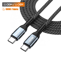 Cable de Datos USB-C Tipo C de Carga Rápida de 100W, 1M, con Conductor de Cobre Puro para Tablet, Teléfono Móvil, Macbook y Computadora