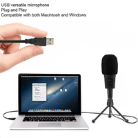 Microphone à condensateur USB professionnel - Microphone filaire léger de qualité studio pour chant, conférence, jeux vidéo