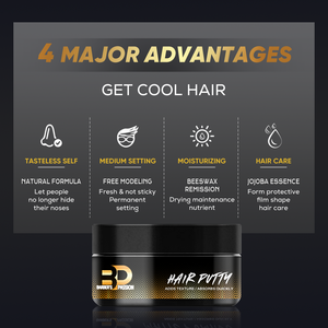 Thiết kế nhãn của bạn tạo kiểu tóc Putty đất sét cho thợ cắt tóc Salon người đàn ông không có dư lượng nhờn mạnh mẽ tự nhiên Matte kết thúc - Product Image 4