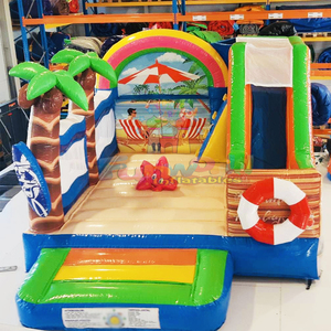 Castillo inflable de playa, brincolín inflable de calidad comercial con tobogán. - Product Image 2
