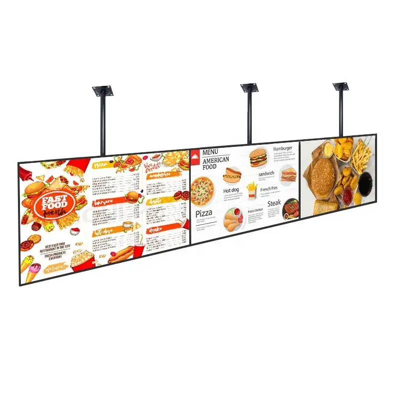 indoor 32 inch Roof ceiling hanging digital menu display board LCD advertising TV screen for restaurant