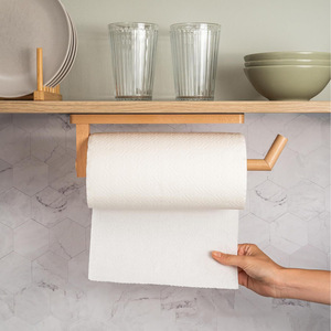 Wood Rhythm Wooden <b>Paper</b> Towel Holder Wall Mounted L Shape <b>Kitchen</b> Roll Storage Rack - Product Image 3