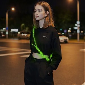 8mm LED Rope Light Cross-Body Strap Stretch-Resistant Luminous Ornaments Polyester Customized Designs Promotional Lanyards
