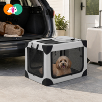 Handlicher, Verstellbarer, Faltbarer Metall-Tiertransportkäfig, Leichtgewichtige Reisebox für Hunde und Katzen, Fahrzeugausflüge