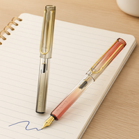 Style calligraphique Logo personnalisé effaçable à la chaleur rechargeable écriture fluide stylo plume en acier inoxydable plume EF 0.38 pratique