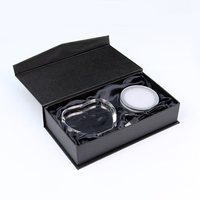 Coffret Cadeau Noir, Cœur en Cristal K9 110mm Vierge pour Machine Xtool, Gravure Laser Personnalisée avec Photos et Base LED, Cadeau de la Saint-Valentin