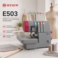 MYSEW E503 Machine à surjeter industrielle 2/3/4 fils, 110W haute puissance, 1200 points par minute avec système d'alimentation différentielle