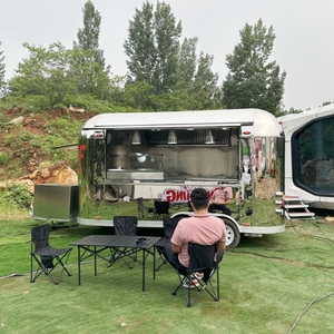 Carretto Mobile per Gelati, Caffè, <span class=keywords><strong>Hamburger</strong></span> e <span class=keywords><strong>Pizza</strong></span> in Acciaio Inox, Rimorchio per Cibo e Snack Completamente Attrezzato - Product Image 5