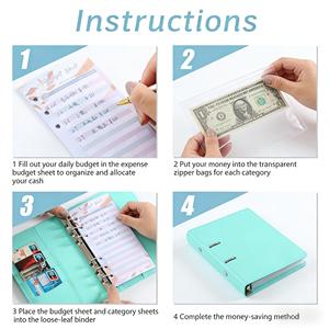 A6 PU Leather Hardcover Loose-Leaf Travel <b>Journal</b> with Zipper Closure 17 Sheets for Office Learning and School Use - Product Image 6